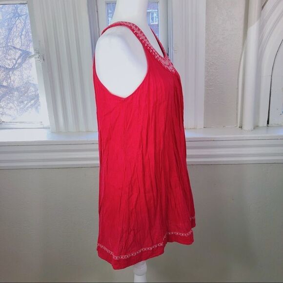 Oscar de la Renta x Neiman Marcus Red Embroidered Sundress - Size M - Picture 2 of 6